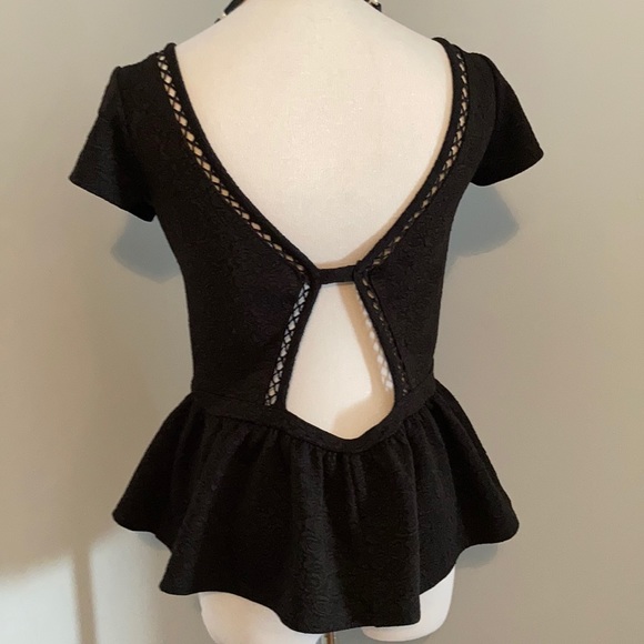 Free People Embroidered Top Vneck - Black - Small - Picture 3 of 15